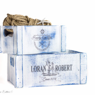 Happily Ever After - Nautical Wedding Wooden Crate