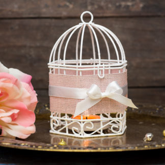 Bridesmaids Gifts - Pink Wedding Wire Bird Cages Set of 2